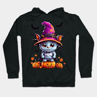 Cute halloween bat with hat Hoodie